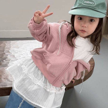 [予約] Pinky dot hooded zip-up/ aiai