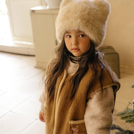 [予約]Cat Faux Fur Beanie/ OREN by Hibyebebe