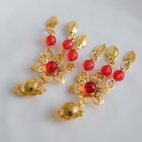 [予約] Ruby Chandelier Earrings