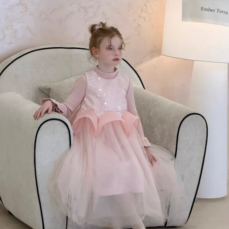 [予約] Shimmer Petal Peplum Dress + T-shirt
