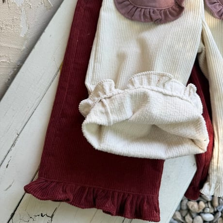 [予約] Naomi Ruffle Corduroy Pants/ OREN by Hibyebebe