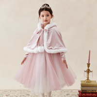 [予約] Pink Rosette Princess Dress (&Cape SET)