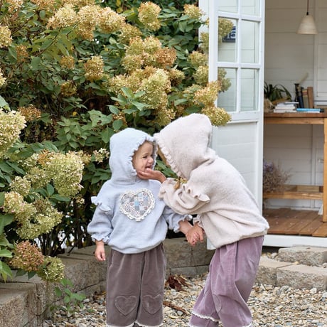 [予約] Heart knit hoodie/ marron
