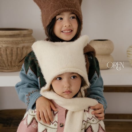 [予約] Cat Muffler Beanie/ OREN by Hibyebebe