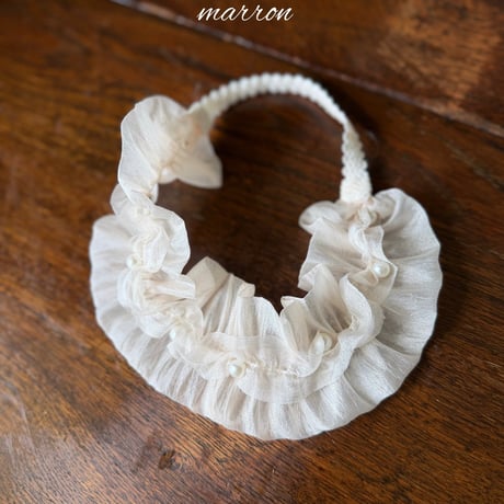 [予約] Pearl headband/ marron