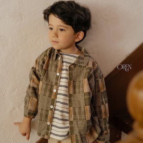 [予約] Oliver Patchwork Shirt/ OREN by Hibyebebe