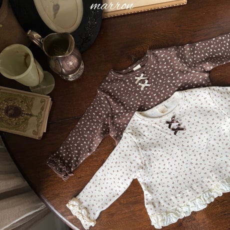 [予約] Frill T-shirt/ marron