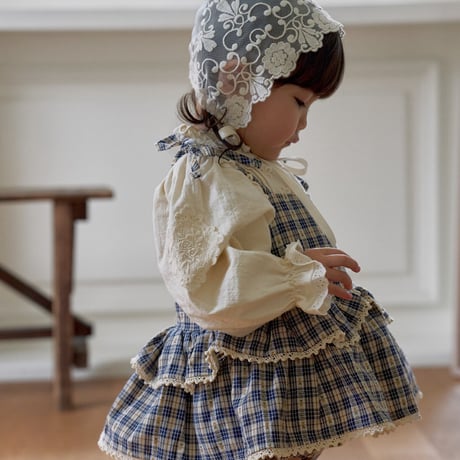 [予約] Checked Tiered Dress/ marron