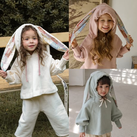 [予約] Bunnies hooded T-shirt/ Puella FLO