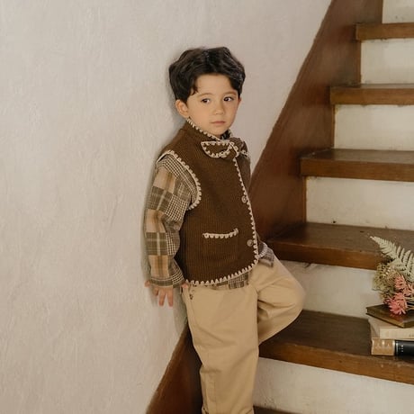 [予約] Oliver Patchwork Shirt/ OREN by Hibyebebe