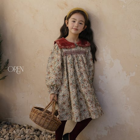 [予約] Bonjour Square Collar Dress/ OREN by Hibyebebe