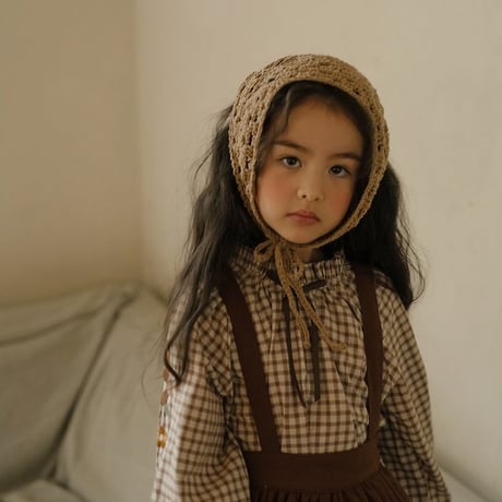 [予約] Manon Check Blouse/ OREN by Hibyebebe