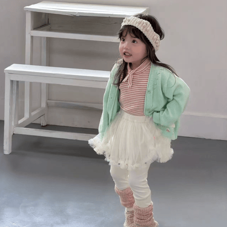 [予約] Macaron punching knit cardigan / aiai