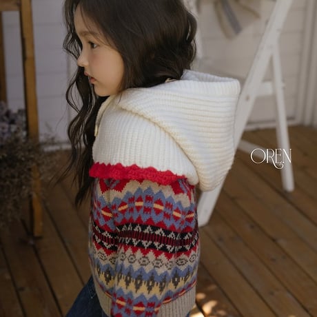 [予約] Colorblock Cape Balaclava/ OREN by Hibyebebe
