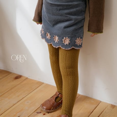 [予約] Marmont Cable Knit Tights/ OREN by Hibyebebe