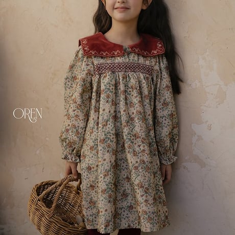 [予約] Bonjour Square Collar Dress/ OREN by Hibyebebe