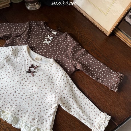 [予約] Frill T-shirt/ marron