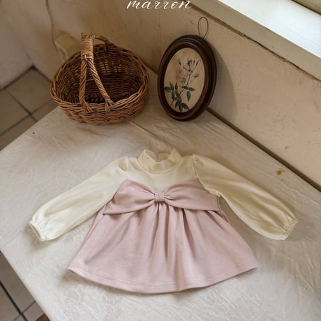 [予約] Ribbon T-shirt/ marron