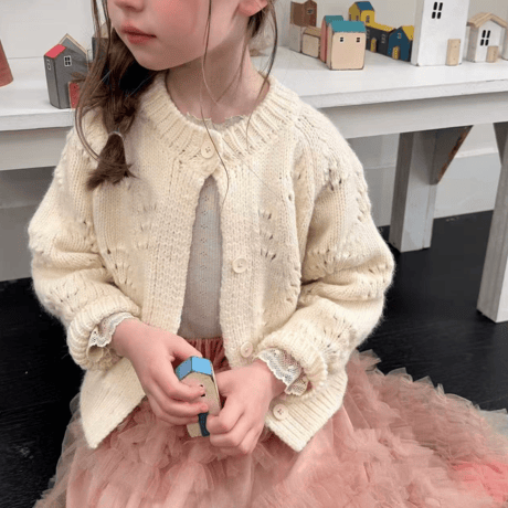 [予約] Flora punching knit cardigan/ aiai