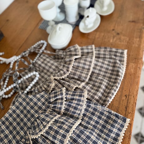 [予約] Checked Tiered Dress/ marron