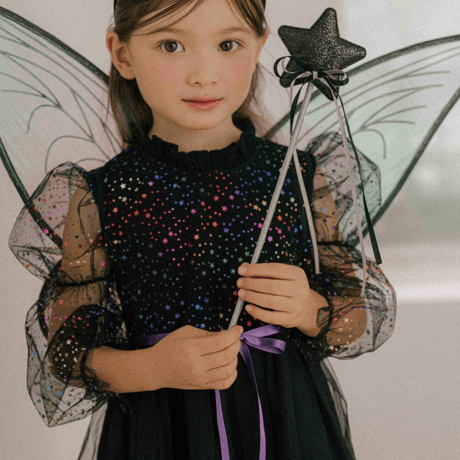 [予約] Little Angel Dress& Headband set (Black)/ Mini Recipe