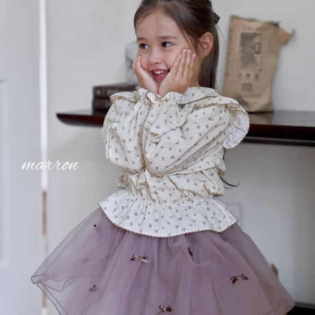 [予約] Ribbon skirt/ marron