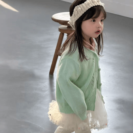 [予約] Macaron punching knit cardigan / aiai