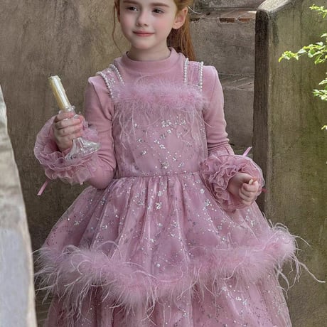 [予約] Pink Blush Feather Dress + T-shirt