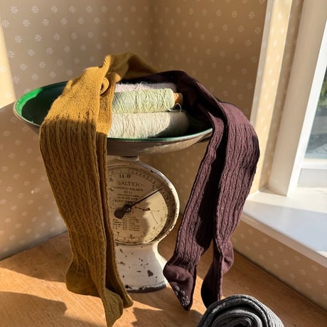 [予約] Marmont Cable Knit Tights/ OREN by Hibyebebe