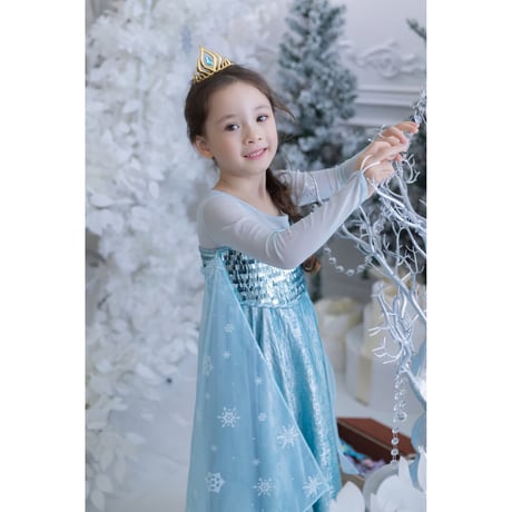 [予約] New Snow Queen Glitter Dress + Snow Queen Crown set
