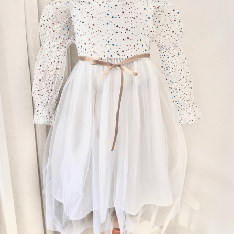 [予約] Little Angel Dress& Headband set (White)/ Mini Recipe