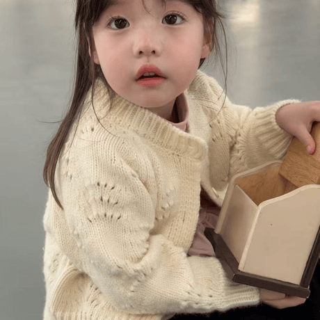 [予約] Flora punching knit cardigan/ aiai