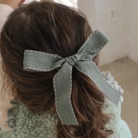 [予約] Stitch ribbon hairpin/  Puella FLO