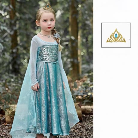 [予約] New Snow Queen Glitter Dress + Snow Queen Crown set