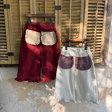 [予約] Naomi Ruffle Corduroy Pants/ OREN by Hibyebebe