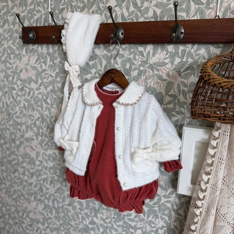 [予約] Lace-fur headband/ marron