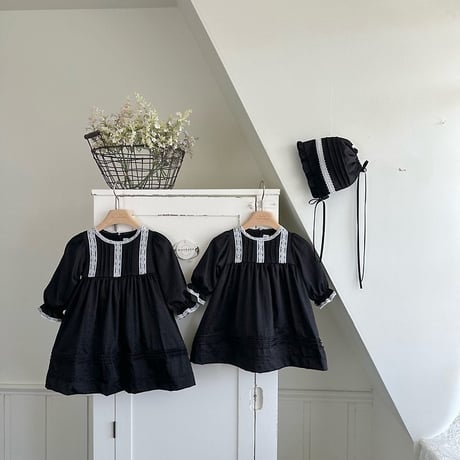 [予約] Satin Pintuck Dress (Kids)/ Monbebe