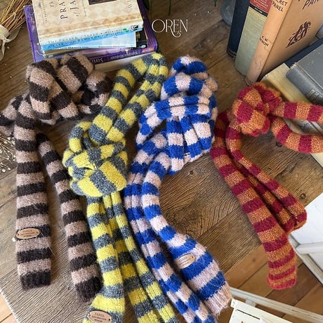 [予約] Ambre Striped muffler/ OREN by Hibyebebe