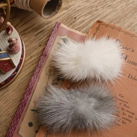 [予約] Mink ribbon hairpin/  Puella FLO