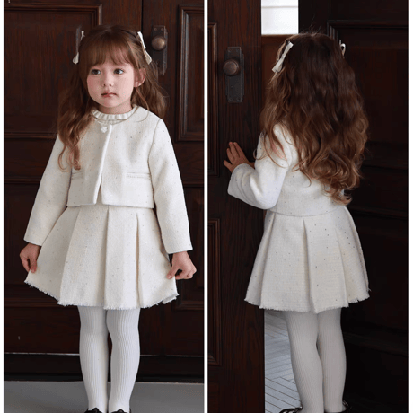 [予約] Ivory Jewel Jacket & Skirt Set