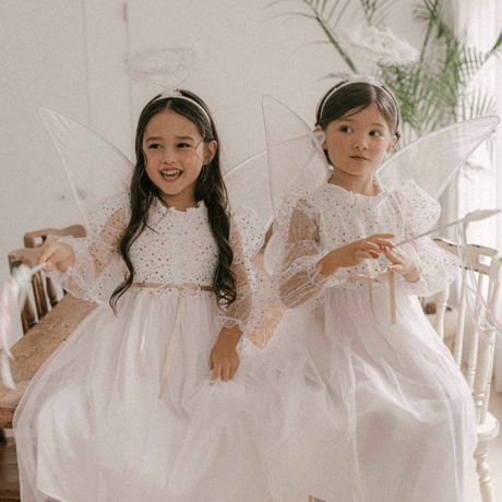 [予約] Little Angel Dress& Headband set (White)/ Mini Recipe