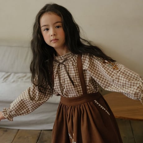 [予約] Manon Check Blouse/ OREN by Hibyebebe