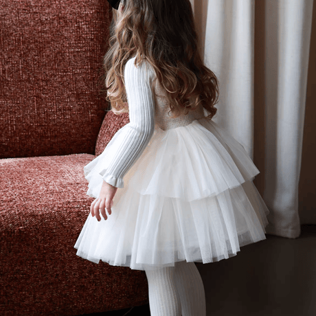 [予約] Alabaster Tiered Tulle Dress
