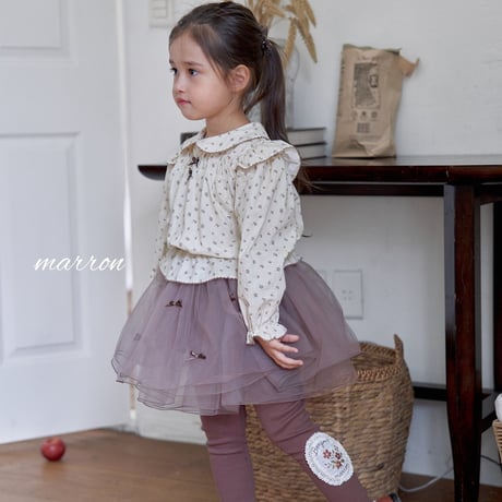 [予約] Ribbon skirt/ marron