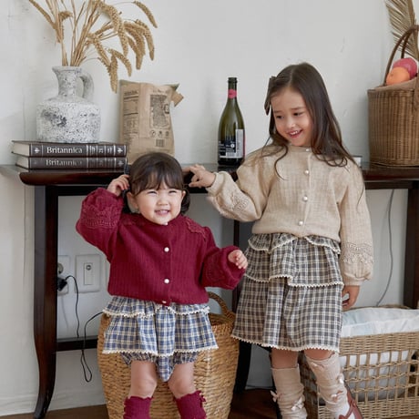 [予約] Checked Tiered Dress/ marron