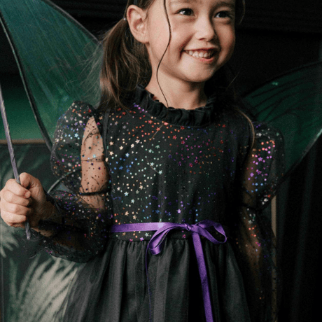[予約] Little Angel Dress& Headband set (Black)/ Mini Recipe