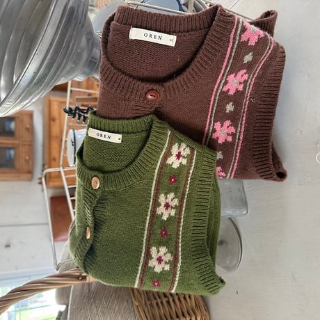 [予約] Bert Fleur Knit Vest/ OREN by Hibyebebe