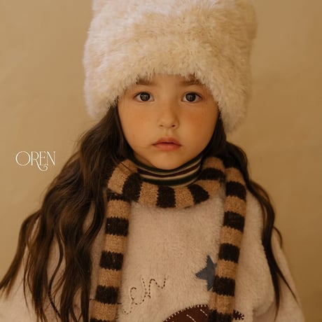 [予約]Cat Faux Fur Beanie/ OREN by Hibyebebe