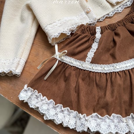 [予約] Suede skirt/ marron