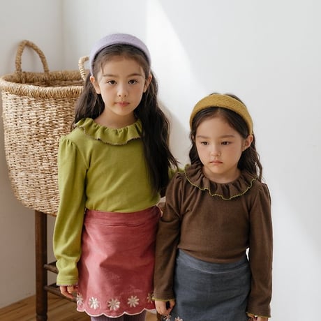 [予約] Blooming Ruffle Picot T-Shirt/ OREN by Hibyebebe